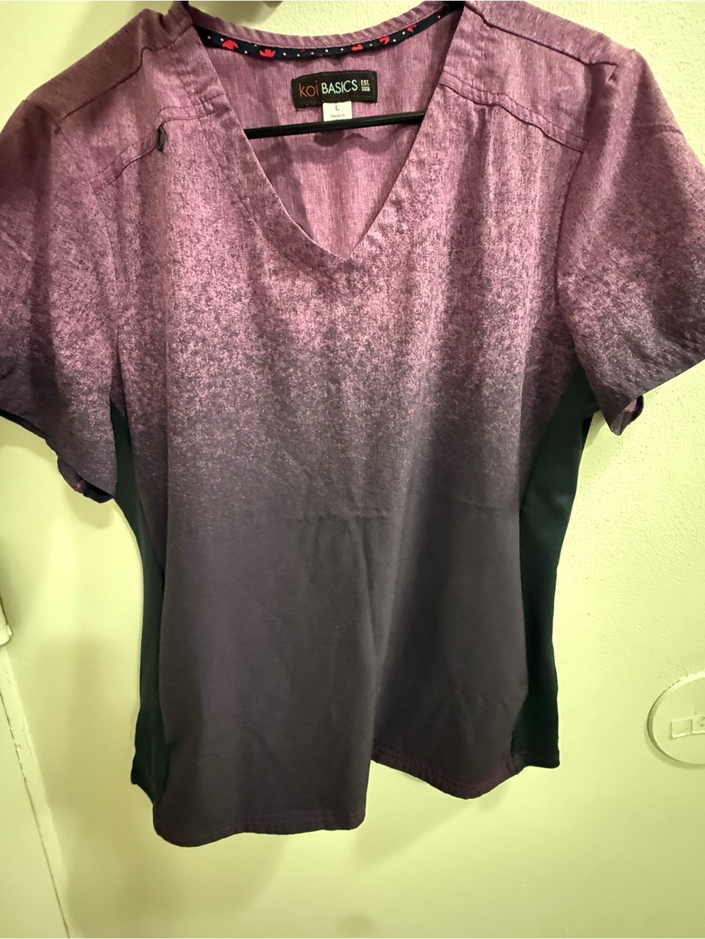 koi Basics Purple Ombre V-Neck Scrub Top